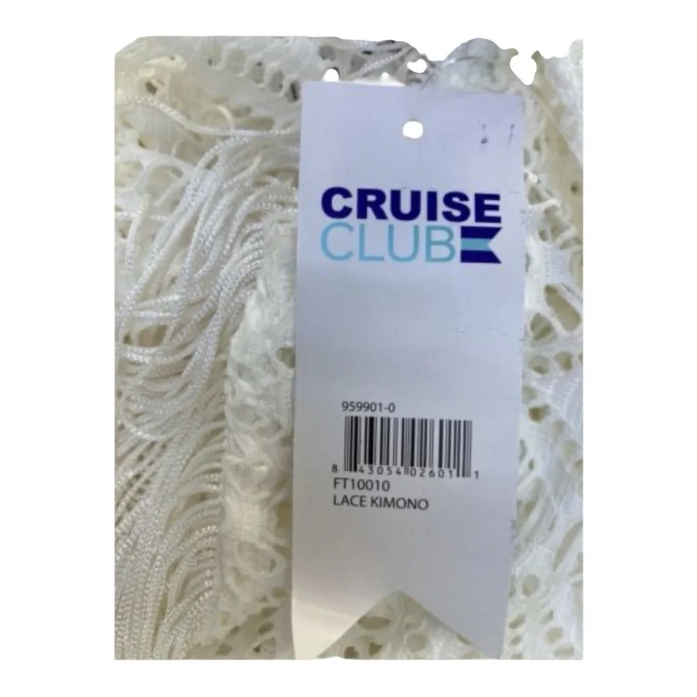 White Crochet‎ Fringe Cardigan Kimono Cover up One size New with tags